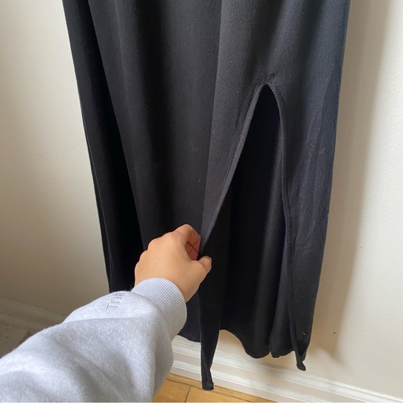 Athleta Black Halter Backless Dress Silk Blend Maxi Dress Size Small - Picture 5 of 13